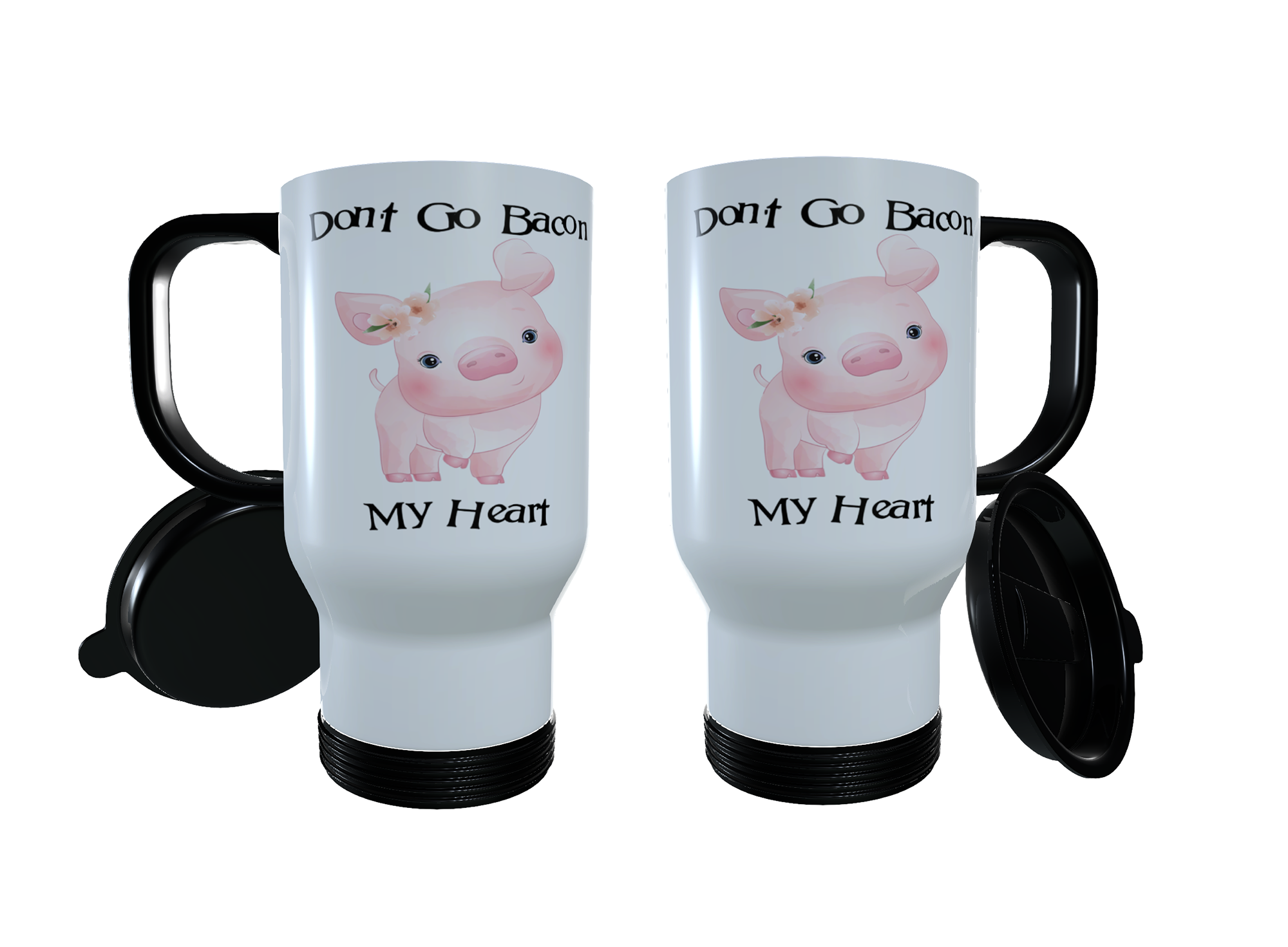 Pig - Don't Go Bacon My Heart Travel Mug, Personalised Pig